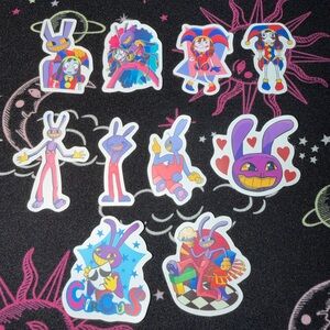 The Amazing Digital Circus Kawaii Pomni and Jax Sticker Set 10pcs Funnybunny
